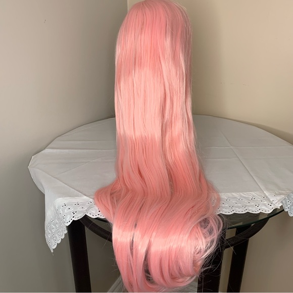 Pink Wig Long With Bangs For Cosplay / Costume NWT With Wig Cap - Picture 11 of 12